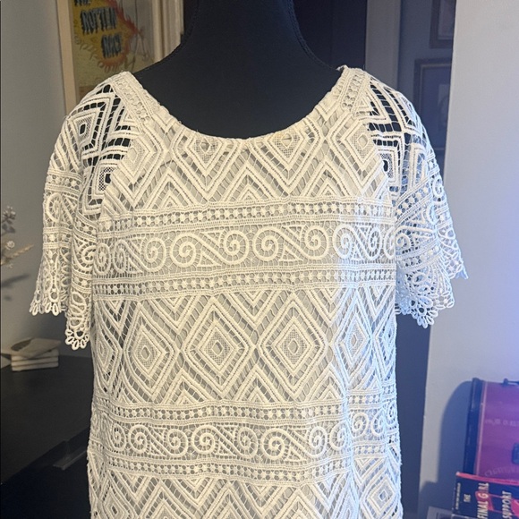 Madewell Ivory Geometric Lace dress - Picture 2 of 7